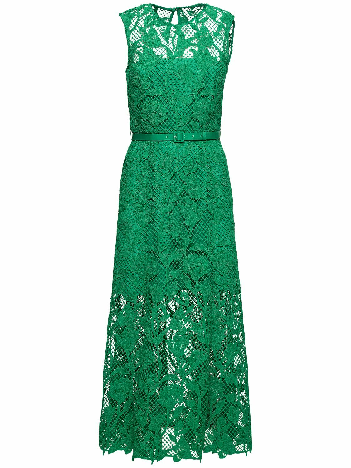 SELF-PORTRAIT Lace Sleeveless Midi Dress Self-Portrait