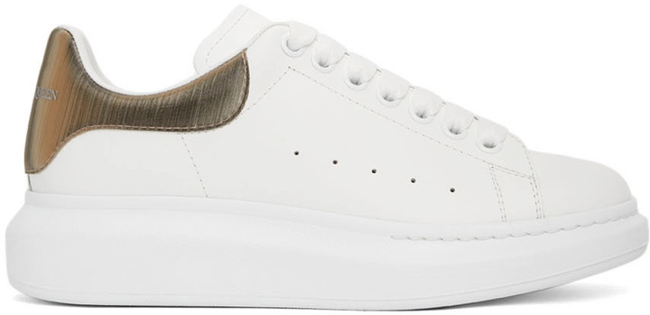 Photo: Alexander McQueen White & Gold Oversized Sneakers