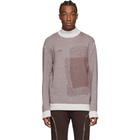 A-Cold-Wall* Burgundy and Grey Merino Jacquard Sweater