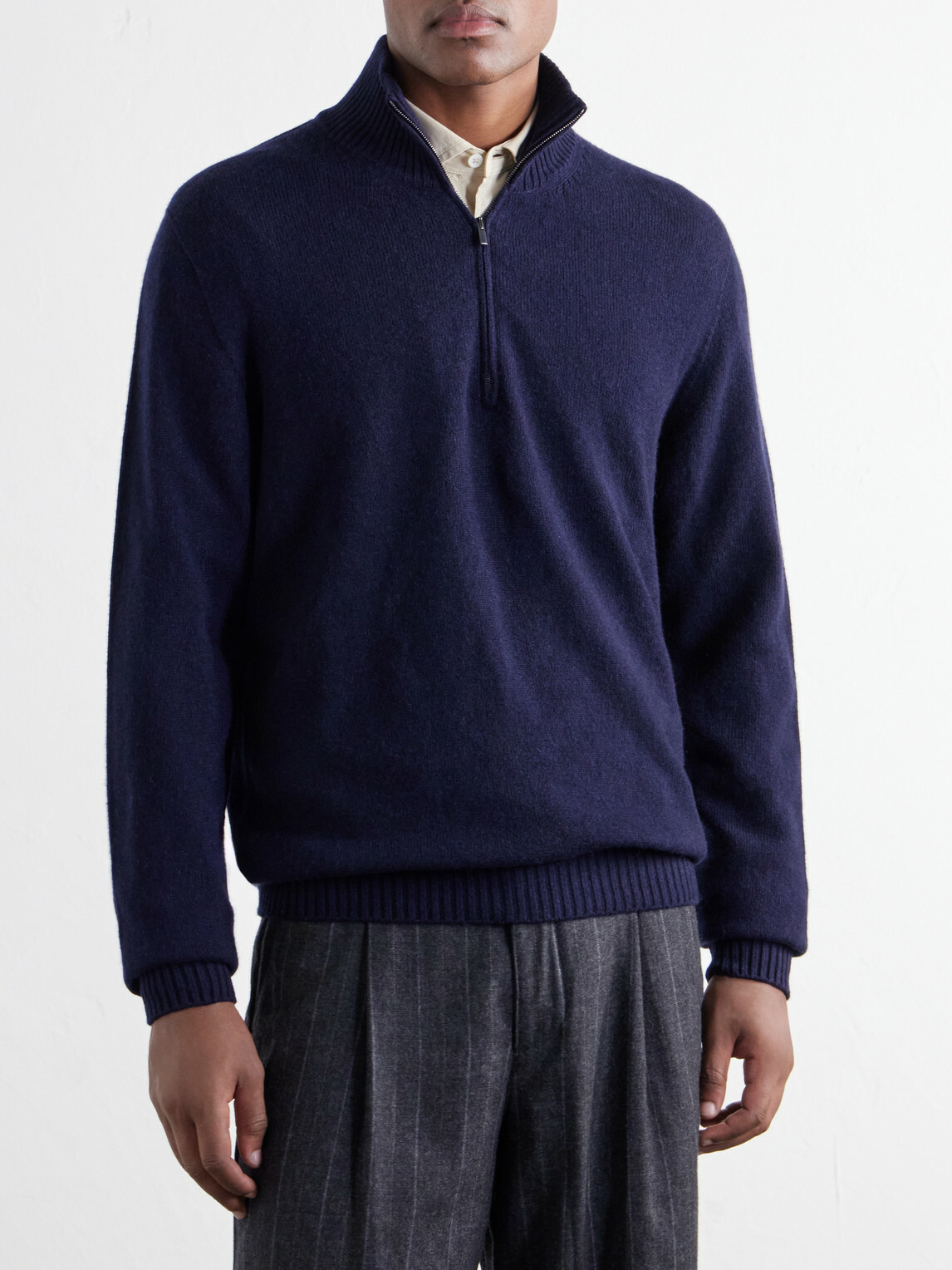 Thom Sweeney - Cashmere Half-Zip Sweater - Blue