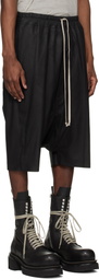 Rick Owens Black Temple Rick S Pods Leather Shorts