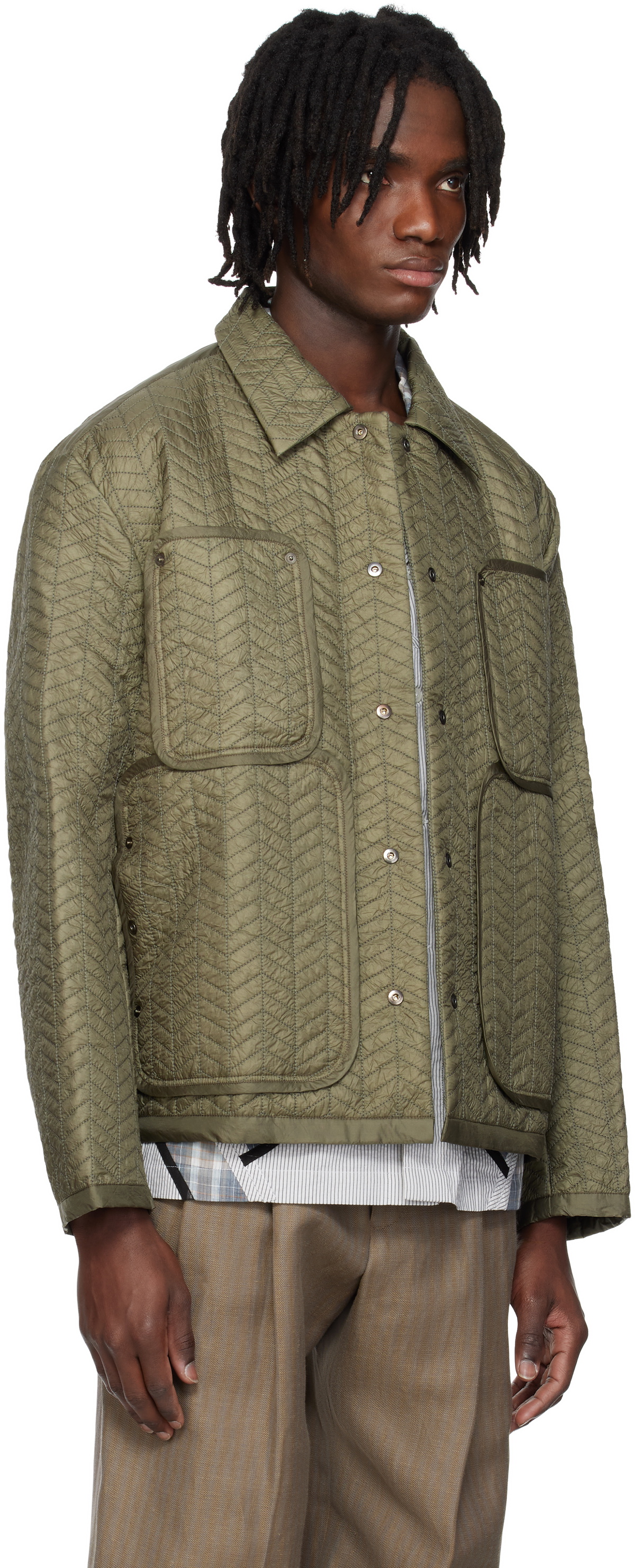 Craig Green Khaki Quilted Worker Jacket