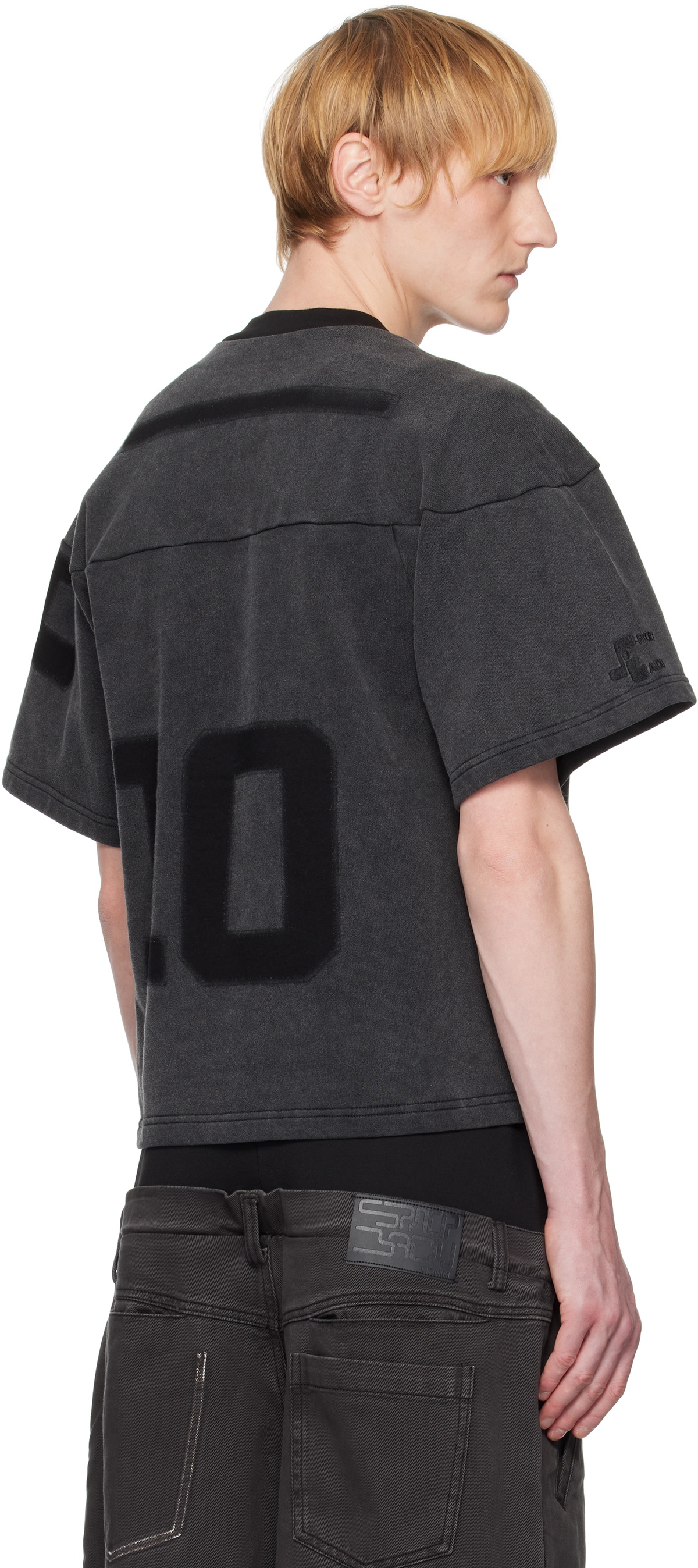 SPENCER BADU Black Washed Jersey T-shirt