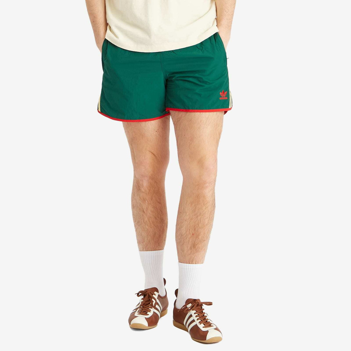 Adidas Men's Adicolor Classics Sprinter Shorts in Collegiate Green/Powder Yellow
