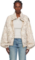 OPEN YY Beige Paisley Cargo Bomber Jacket