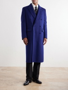 TOM FORD - Double-Breasted Brushed Wool and Cashmere-Blend Felt Coat - Blue