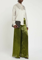 Forte_forte Wrap-front Stretch-silk Blouse Grey