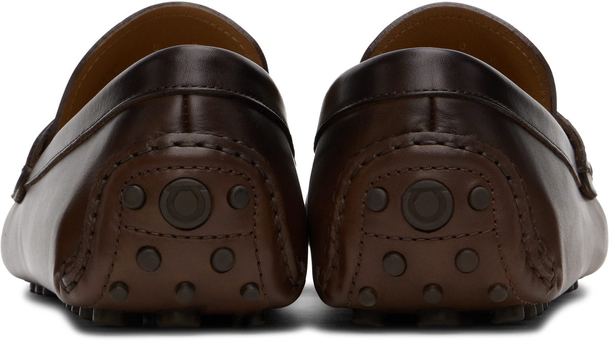 Ferragamo Brown Gancini Ornament Driver Loafers Salvatore  display picture 1