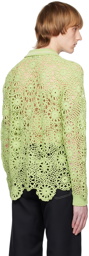 JieDa Green Flower Cardigan