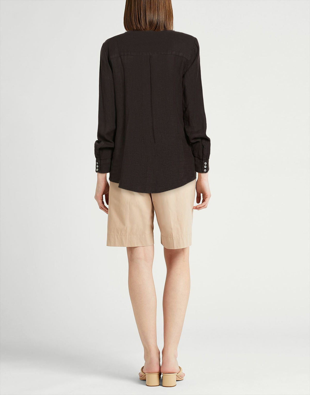 120% Lino Womens Top in Black