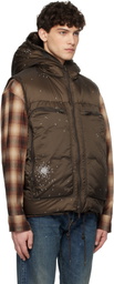 UNDERCOVER Brown Quilted Down Vest