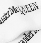 Alexander McQueen - Logo-Jacquard Stretch Cotton-Blend Socks - White