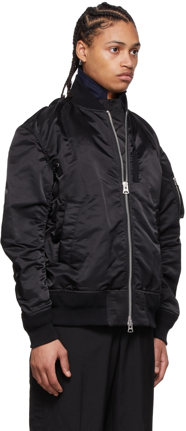 sacai Black MA-1 Bomber Jacket Sacai