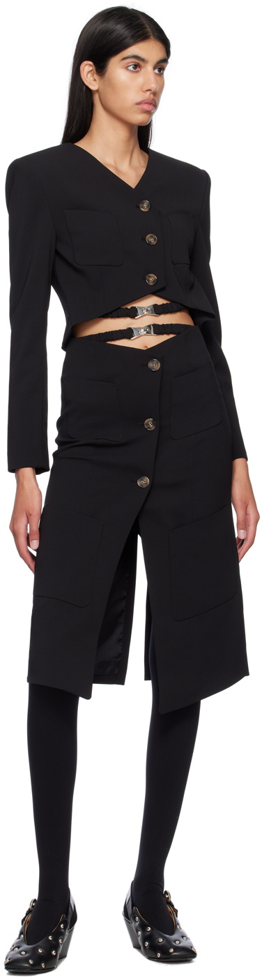 J KOO Black Belted Blazer