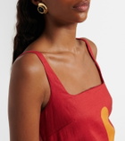 Cala de la Cruz Siela floral linen minidress