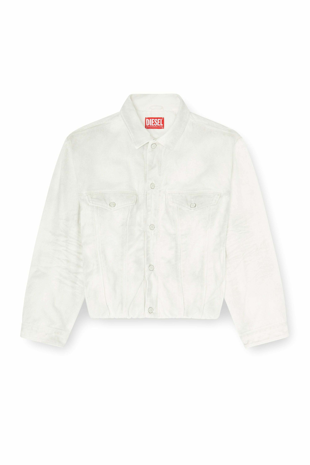 Diesel Elasticated trucker jacket in denim - Denim Jackets Mens in White