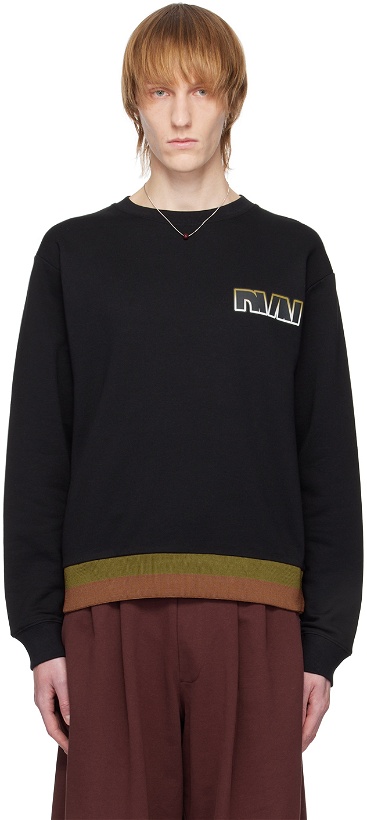 Photo: Dries Van Noten Black Appliqué Sweatshirt