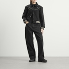 ICECREAM Women's Western Crystal Varsity Jacket in Black