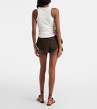 Magda Butrym Gathered cotton-blend tank top