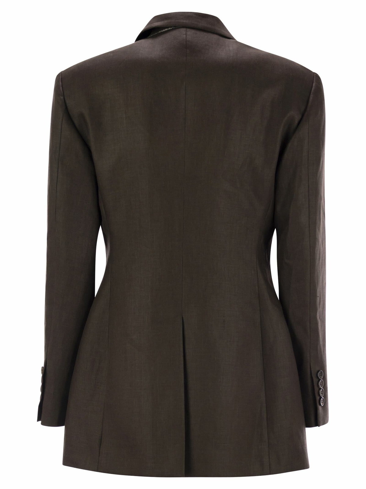 スーツ BRUNELLO CUCINELLI Shiny linen twill jacket with necklace Brunello Cucinelli Shiny Linen Twill Jacket With Necklace