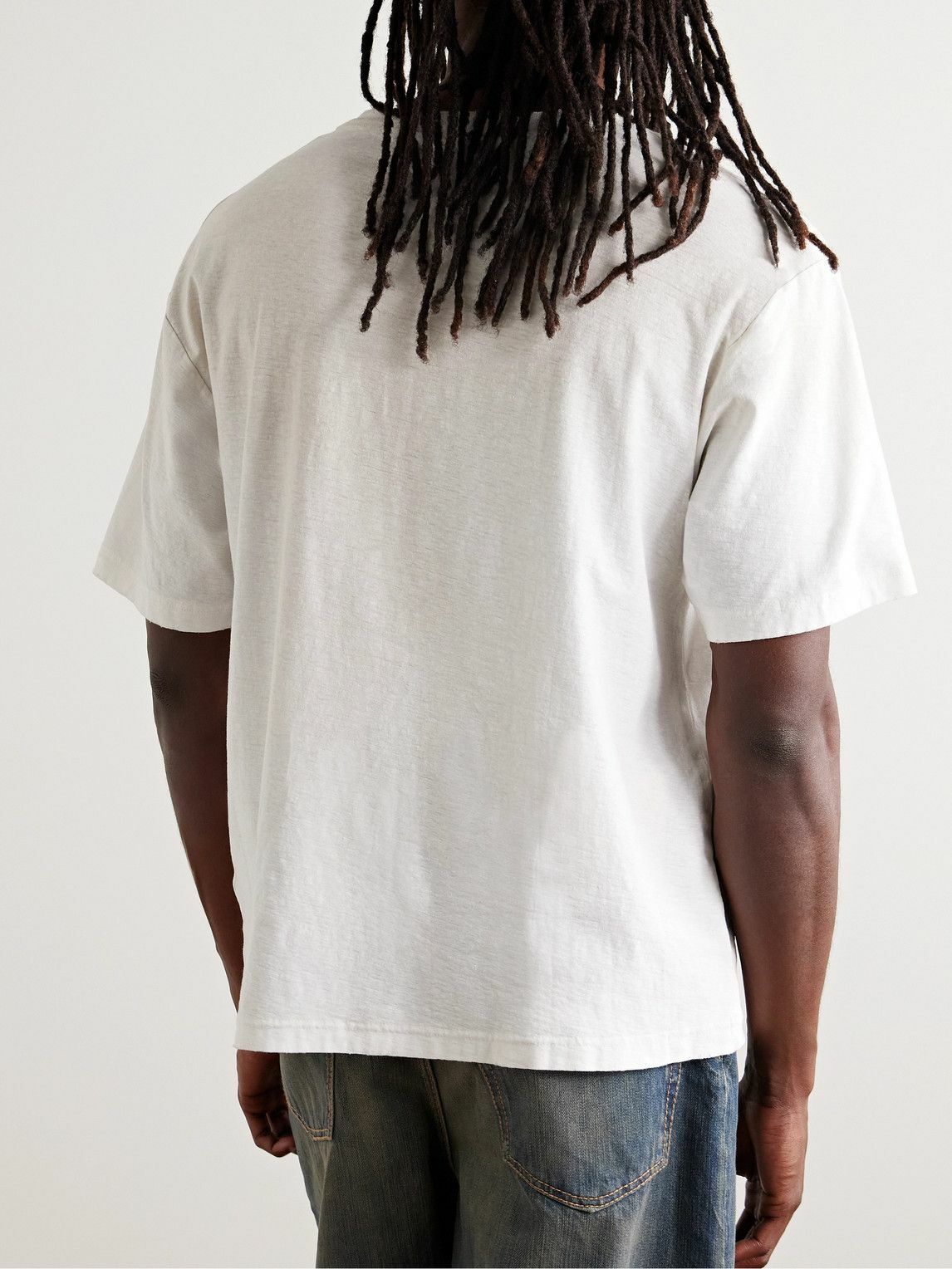 ACNE STUDIOS Exford コットン Ｔシャツ Acne Studios - Exford Distressed Logo-Print Cotton-Jersey T