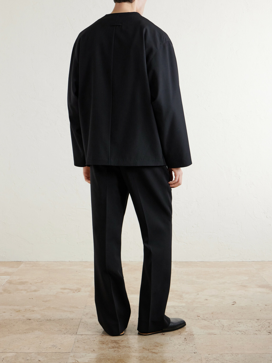 Fear of God - Flared Pleated Wool-Blend Trousres - Black