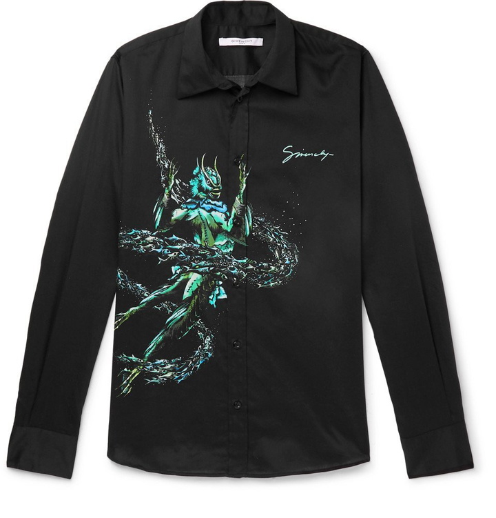 Photo: Givenchy - Slim-Fit Printed Cotton Shirt - Men - Black