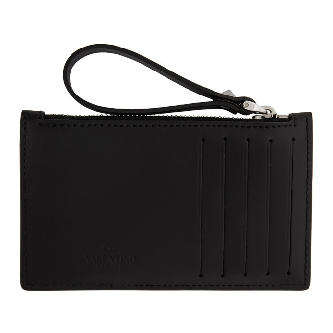 Photo: Valentino Black Valentino Garavani VLTN Zip Card Holder