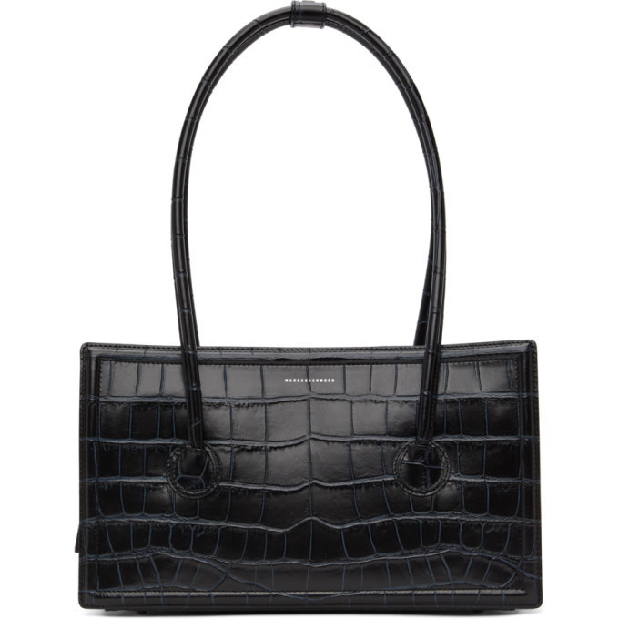 Marge Sherwood logo-embossed Leather Shoulder Bag - Black