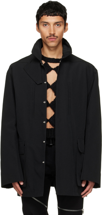Photo: Rick Owens Black Tower Collared Mac Jacket