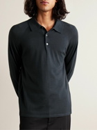 Dunhill - Cashmere and Mulberry Silk-Blend Polo Shirt - Blue
