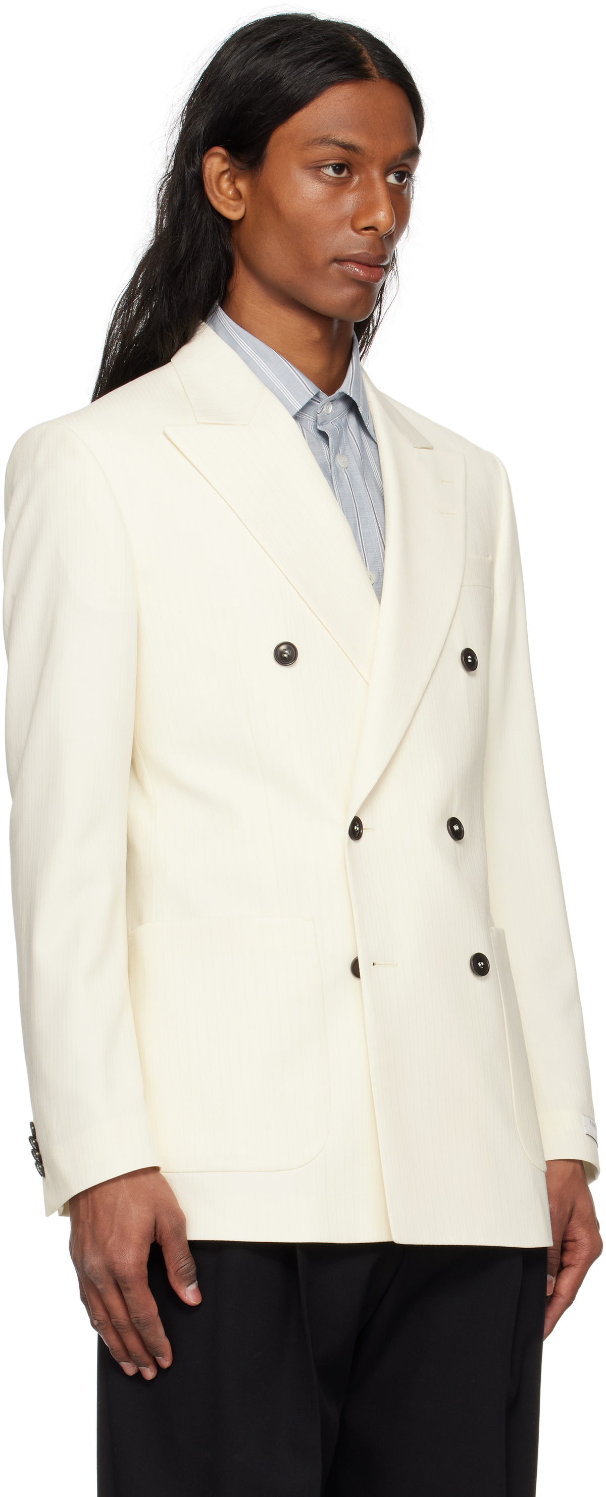 Tiger of Sweden Off-White Joachim Double-Breasted Blazer