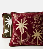 Les-Ottomans Embroidered cotton velvet cushion