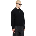 Jil Sander Black LS High Zipped Neck Sweater