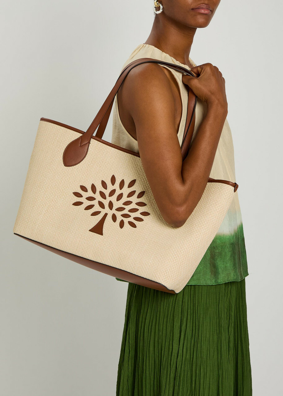 Mulberry Logo Raffia Small Tote bag - Cream - One Size