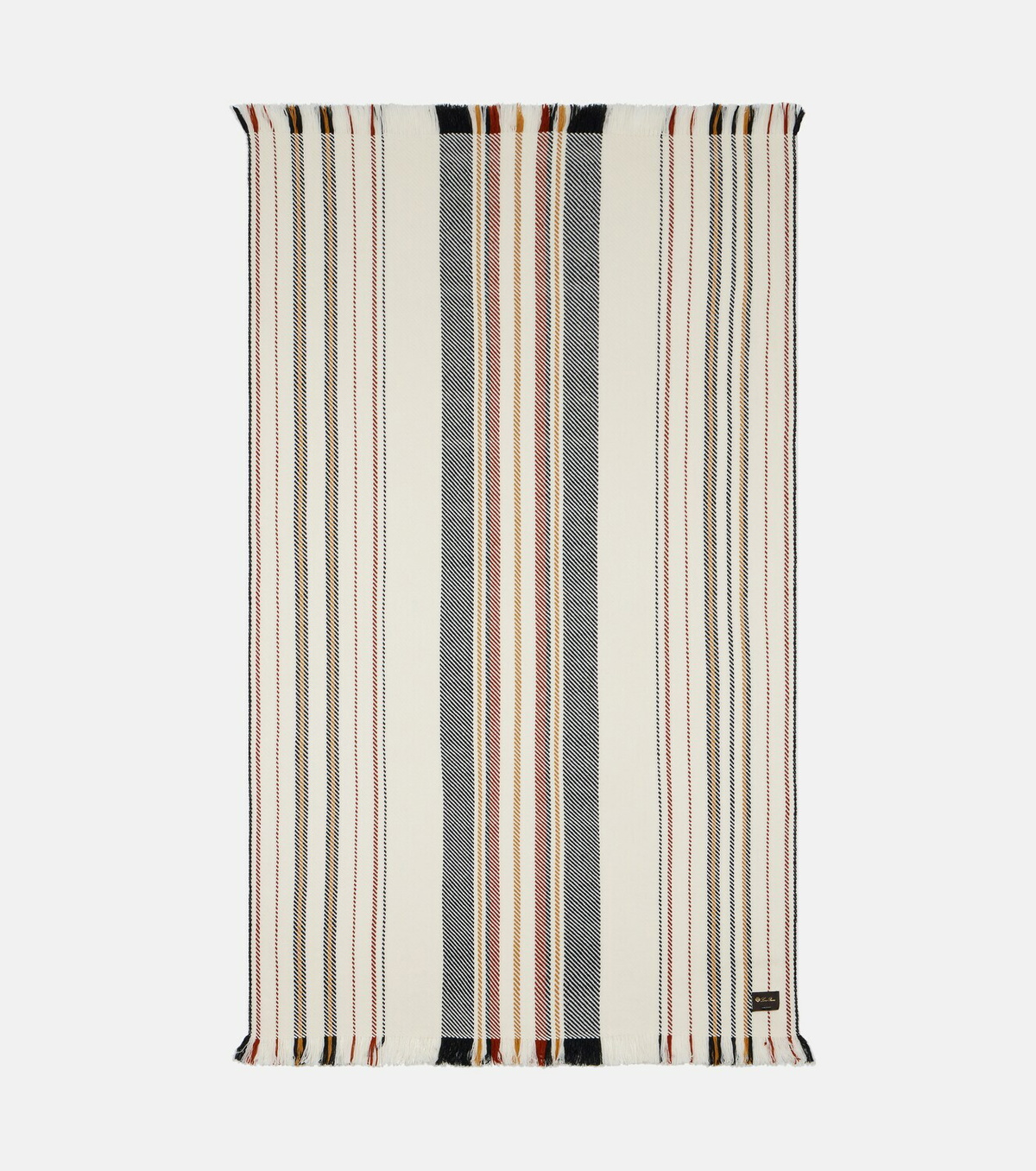 Loro Piana Fringed striped cashmere blanket