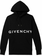 Givenchy - Logo-Print Cotton-Jersey Hoodie - Black