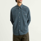 Le Père Men's Detached Sleeve Fun Shirt in Blue Check