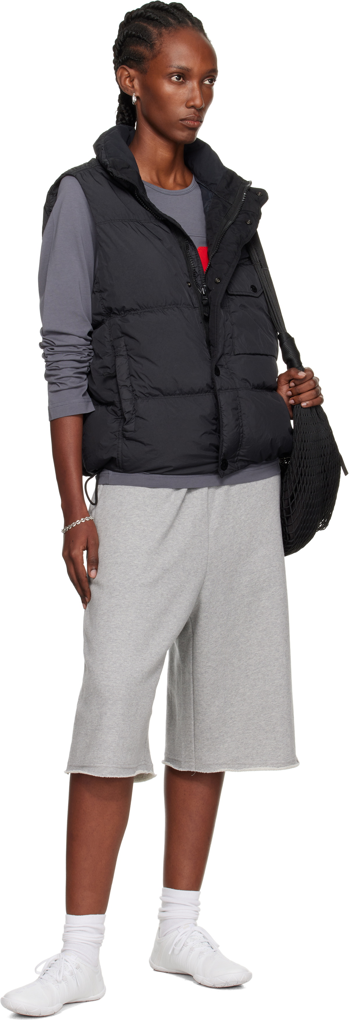 Stone Island Black G100003 Crinkle Reps Recycled Nylon Down Vest