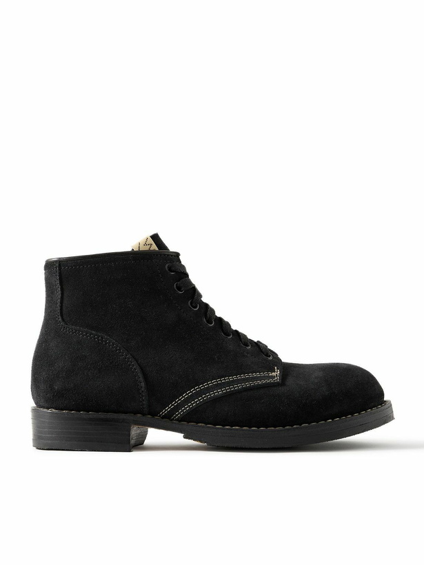 Photo: Visvim - Brigadier-Folk Leather-Trimmed Suede Boots - Black