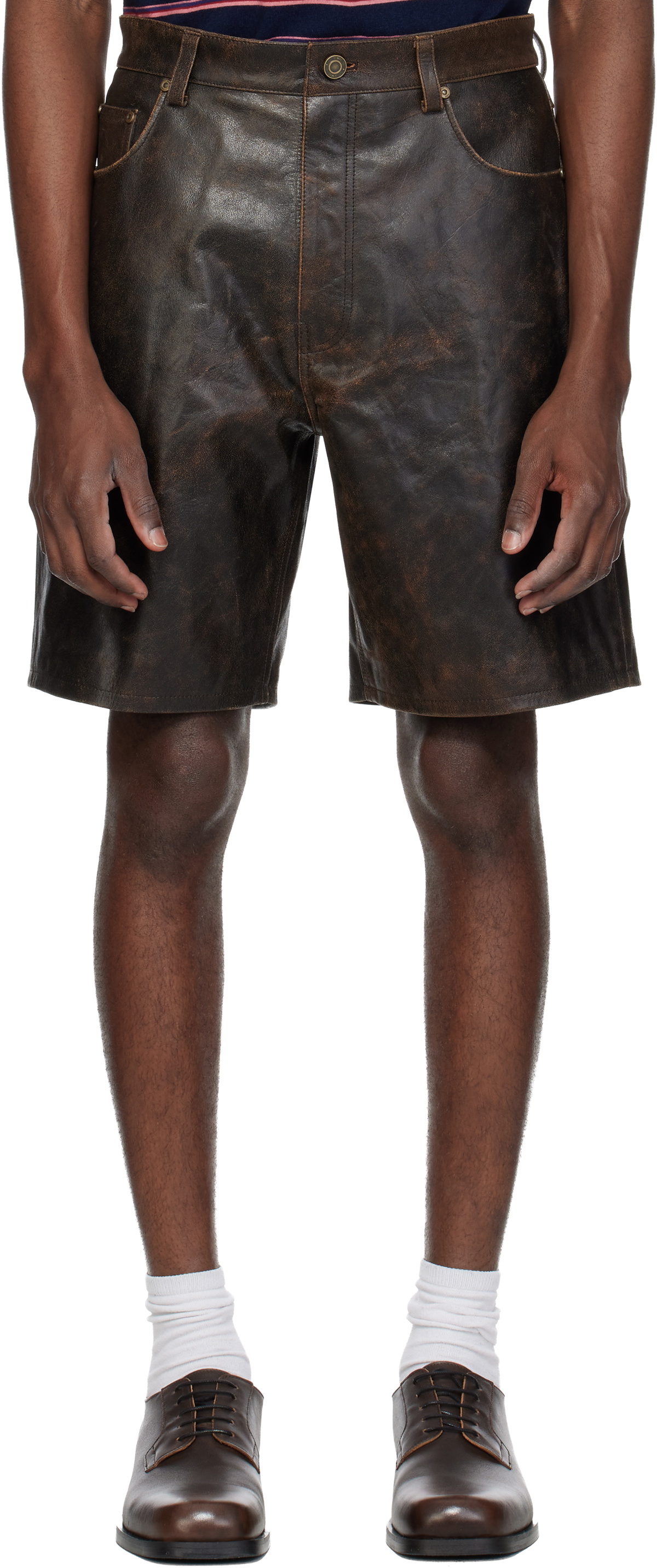 MMIC Brown Deadend Leather Short
