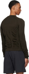 ROA Brown 3D Knit Long Sleeve Sweater