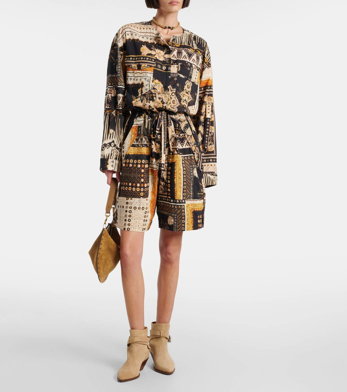 Marant Etoile Niely printed cotton romper
