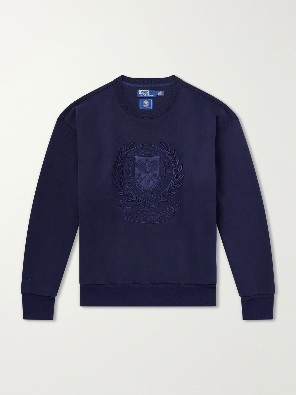 Polo Ralph Lauren - Wimbledon Logo-Embroidered Cotton Sweatshirt - Blue