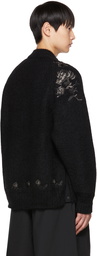 sacai Black Flower Embroidery Sweater