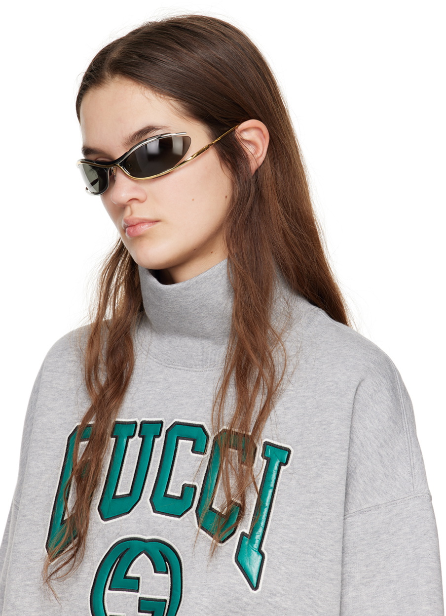 Gucci silver and gold sunglasses Cat-eye sunglasses in gold - Gucci | Mytheresa main image 2