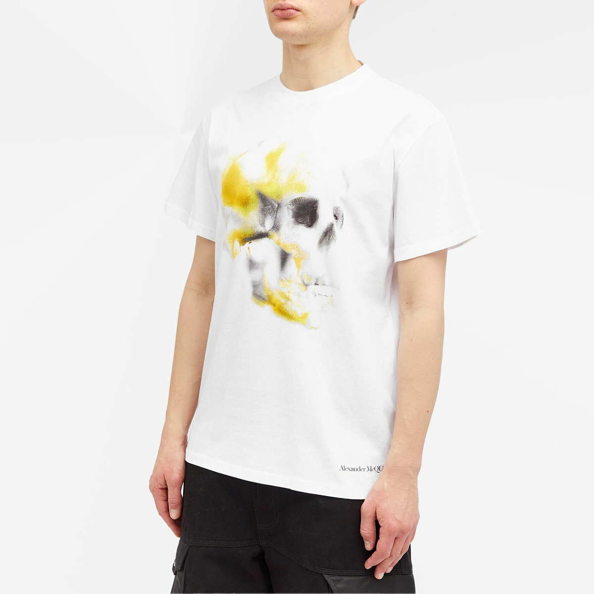Alexander McQueen Men's Obscured Skull Print T-Shirt in