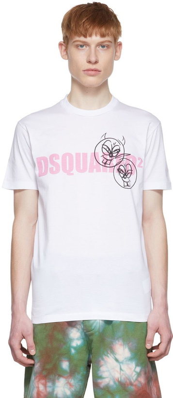 Photo: Dsquared2 White Cotton T-Shirt