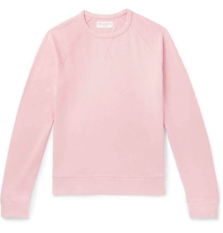 Photo: Officine Generale - Garment-Dyed Cotton-Terry Sweatshirt - Pink