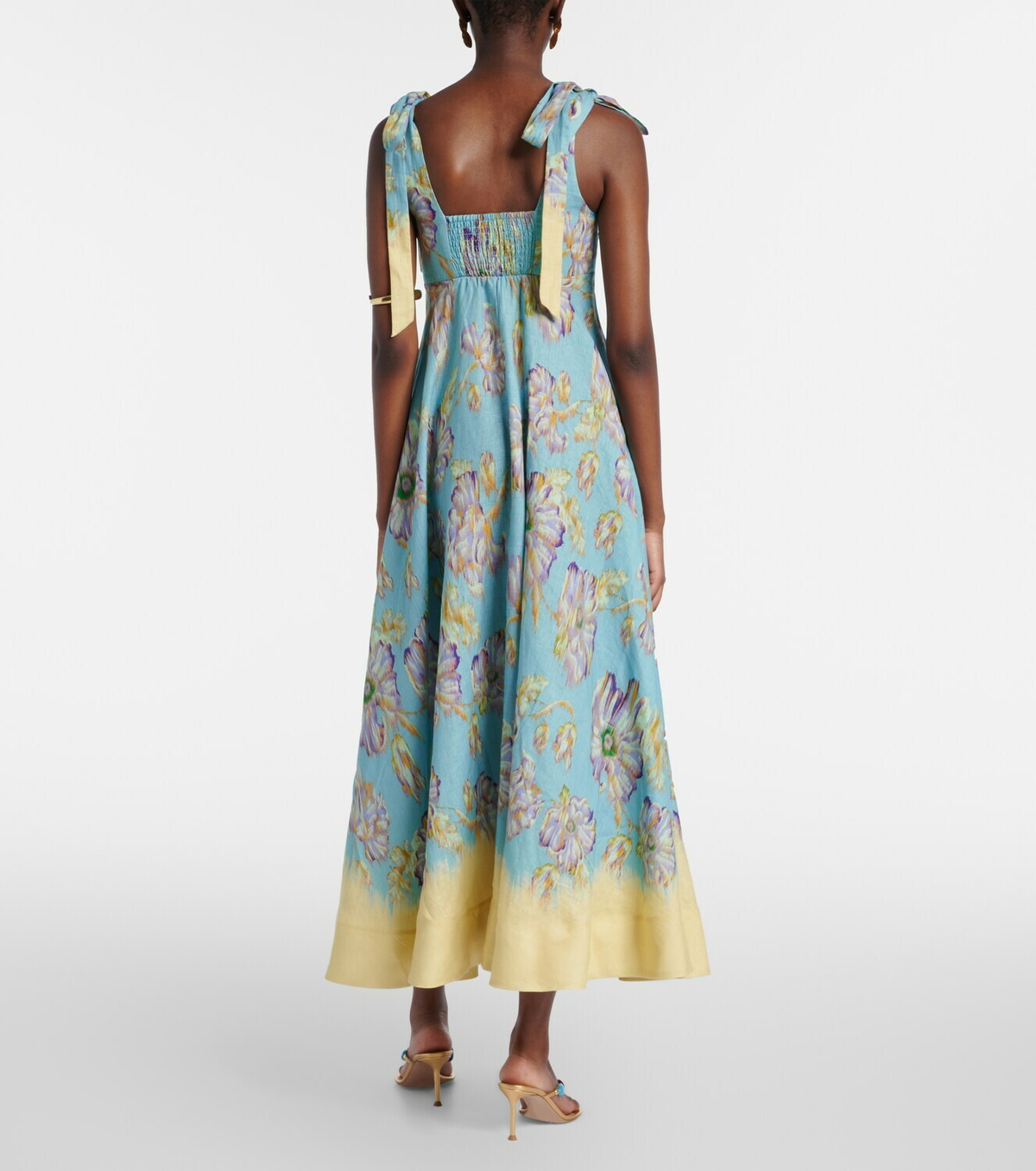 Alémais Jerry floral linen midi dress